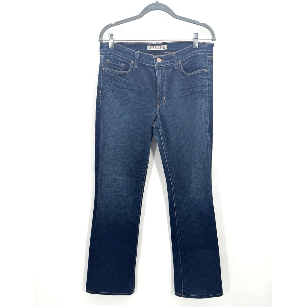 J Brand Dark Wash Womens 31 Waist Denim Jeans Straight Leg Mid Rise 29.5" Inseam